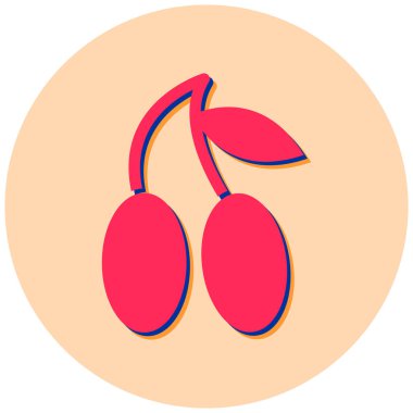 Kiraz. Web simgesi basit illüstrasyon