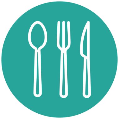 Çatal bıçak. Web simgesi basit illüstrasyon