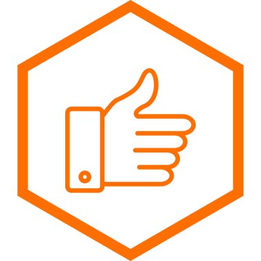 Başparmağını kaldır. Web simgesi basit illüstrasyon