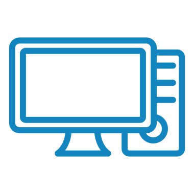 bilgisayar monitörü ikon vektör illüstrasyonu