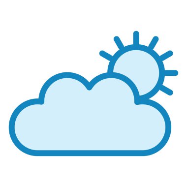 Bulutlar ve Güneş. Web simgesi basit illüstrasyon 