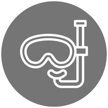 Tüplü dalış maskesi ikonu. Web için şnorkel vektör simgelerinin özet çizimi