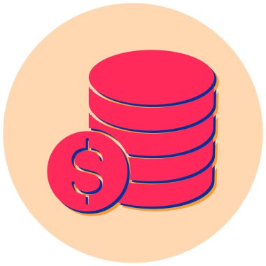 Dolar paraları düz simgesi