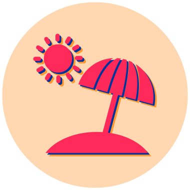 yaz tatili düz vektör simgesi