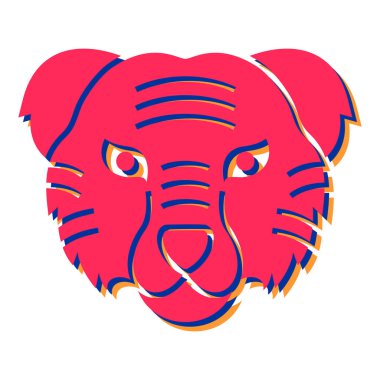 Aslan suratlı bir aslanın vektör çizimi