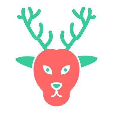 Ren geyiği. Web simgesi vektör illüstrasyonu