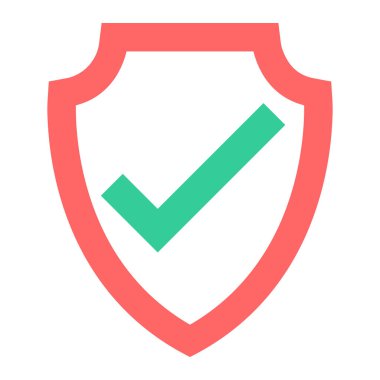 onay işareti simgesi ile kalkan. vektör çizim