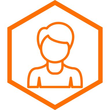 İnsan simgesi soyut arkaplanda izole edildi