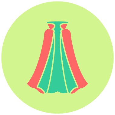 Kadın Pelerin simgesi, vektör illüstrasyonu