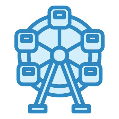 Dönme dolap ikon vektörü. Taslak davul işareti. izole edilmiş sınır sembolü çizimi