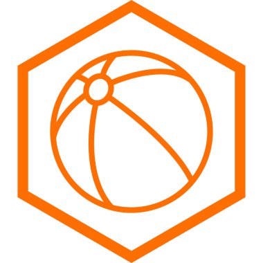 beyaz arkaplanda turuncu top simgesi