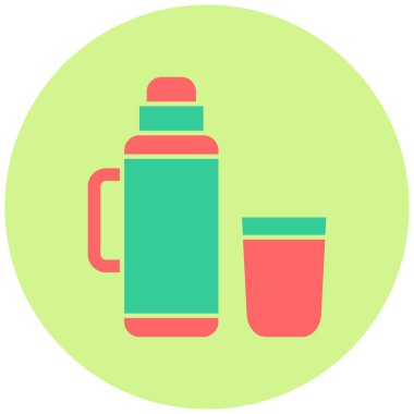 Termos şişesi. Web simgesi basit illüstrasyon