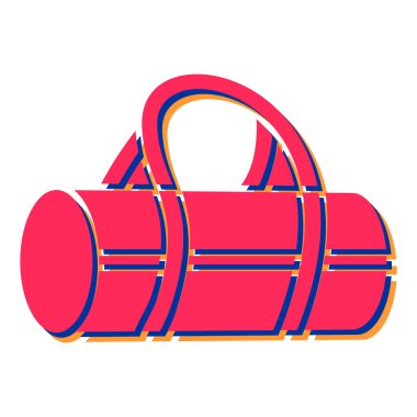 Bir spor çantası simgesinin vektör illüstrasyonu