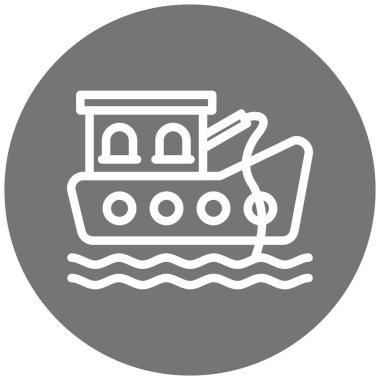 Gemi. Web simgesi basit illüstrasyon