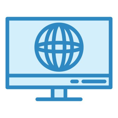 Monitör. Web simgesi basit illüstrasyon