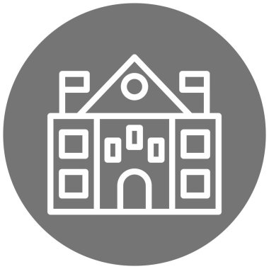 Bina. Web simgesi basit illüstrasyon