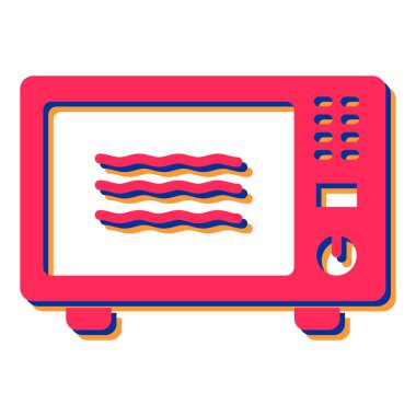 Mikrodalga fırın ikonu. Web için soba vektör simgelerini yıkamanın basit bir gösterimi