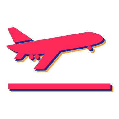 Uçak ikonu. Web için düzlem vektör simgelerinin düz çizimi