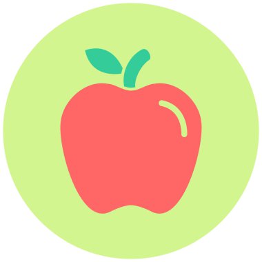 Elma. Web simgesi basit illüstrasyon