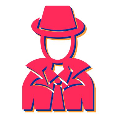 Şapka ve eşarp vektör çizim tasarımı olan adam