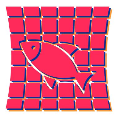 Balık ikonu. vektör illüstrasyonu