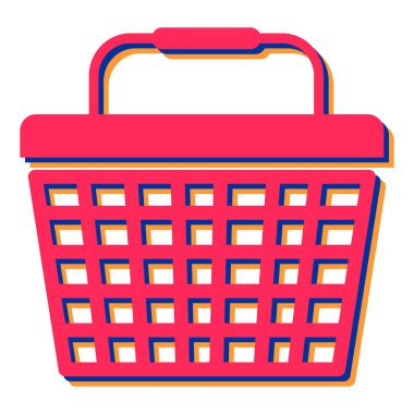 Alışveriş sepeti ikonu. Web için süpermarket arabası vektör simgelerinin basit çizimi