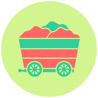 El arabası. Web simgesi vektör illüstrasyonu