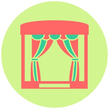 Tiyatro sahnesi. Web simgesi basit illüstrasyon