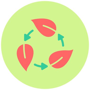 Yaprak Geri Dönüşümü. Web simgesi basit tasarım