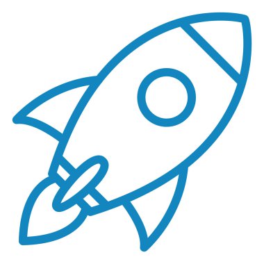 Roket. Web simgesi basit illüstrasyon