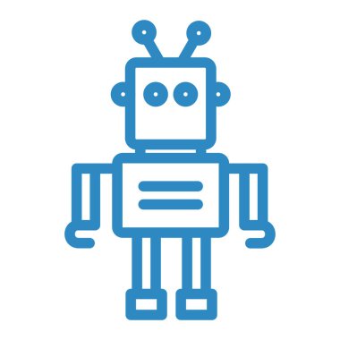 Robot simgesi. Yapay zeka vektör simgelerinin özet çizimi.
