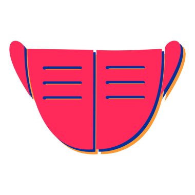 Tıbbi maske ikonu. Web için kağıt vektör simgelerinin özet çizimi