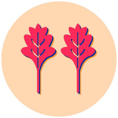 Tek bir kırmızı ve beyaz düz simgenin vektör çizimi