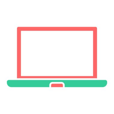 bilgisayar ve ekran vektör illüstrasyon tasarımlı dizüstü bilgisayar