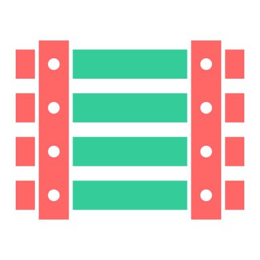 Tahta merdiven ikonu vektör illüstrasyonu