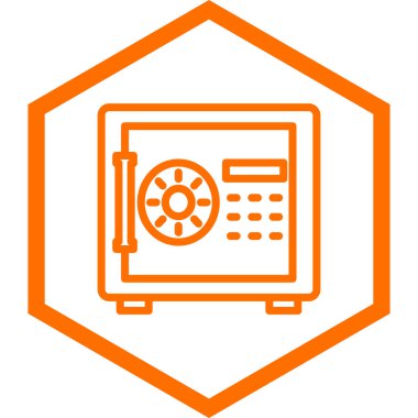 Banka kasası ikonu. Düz dizayn. vektör illüstrasyonu.