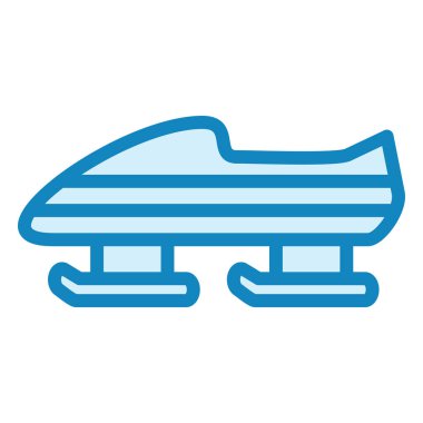 Kızakla kayma. Web simgesi basit illüstrasyon 