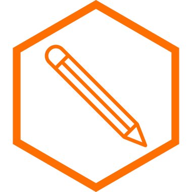 Kalem işareti vektör simgesi. biçim düz sembol, mavi renk, yuvarlak açılar, beyaz arkaplan