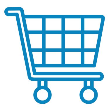 Alışveriş arabası simgesi, vektör illüstrasyonu