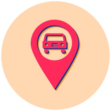 Arabanın yeri. Web simgesi basit illüstrasyon