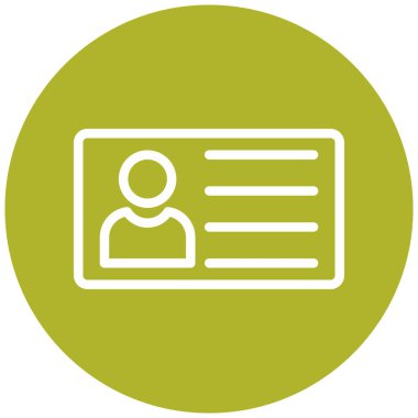 Kimlik kartı simgesi, vektör illüstrasyonu