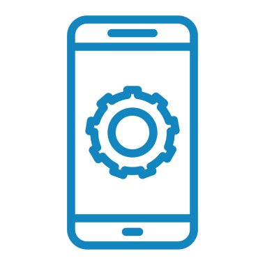 Ayarlar simgesi, vektör illüstrasyonlu akıllı telefon