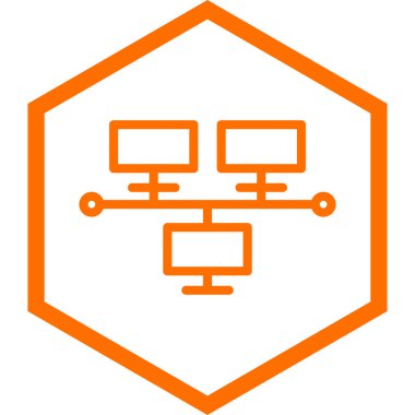 vektör lcd ağ çizgi simgesi