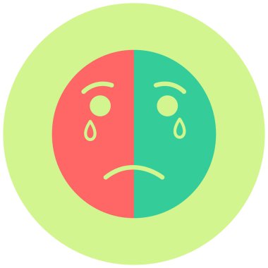 Ağlayan yüz ifadesi, vektör illüstrasyonu