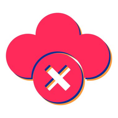 Kırmızı ve beyaz arkaplanı olan bir bulutun vektör çizimi