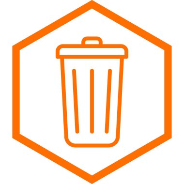 Çöp kutusu vektör simgesi. biçim düz sembol, mor renk, yuvarlak açılar, beyaz arkaplan.