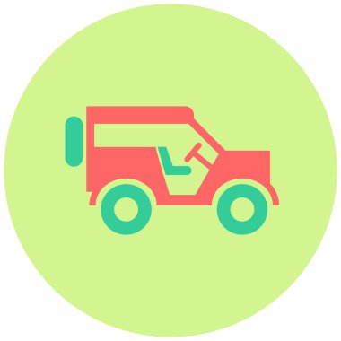 Ordu arabası. Web simgesi basit illüstrasyon