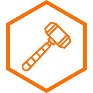 Çekiç simgesi. Vektör çizim