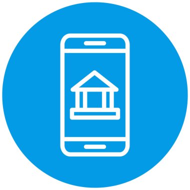 mobil bankacılık simgesi, vektör illüstrasyonu