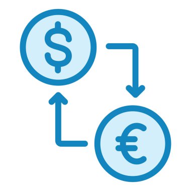 Para Birimi Değişimi Modern simge vektör çizimi